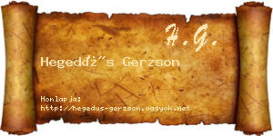 Hegedűs Gerzson névjegykártya