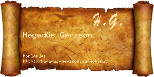 Hegedűs Gerzson névjegykártya