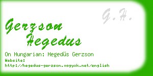 gerzson hegedus business card